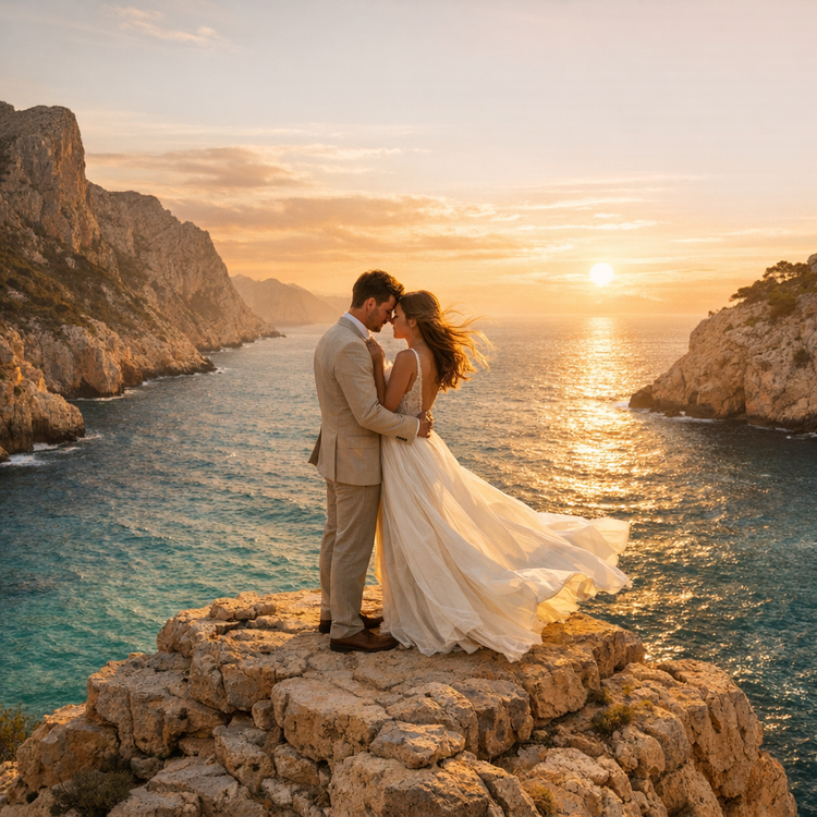 mallorca elopement photographer and videographer, cinematic films 